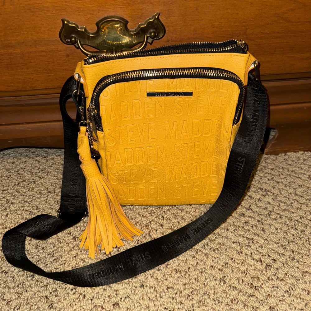 Steve Madden Mustard Crossbody Bag with Tassel
